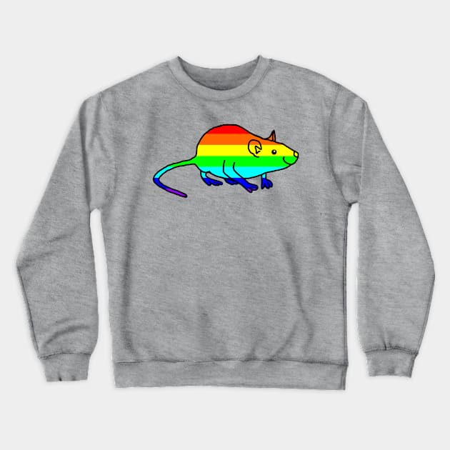 Cute Rainbow Rat Crewneck Sweatshirt by ellenhenryart